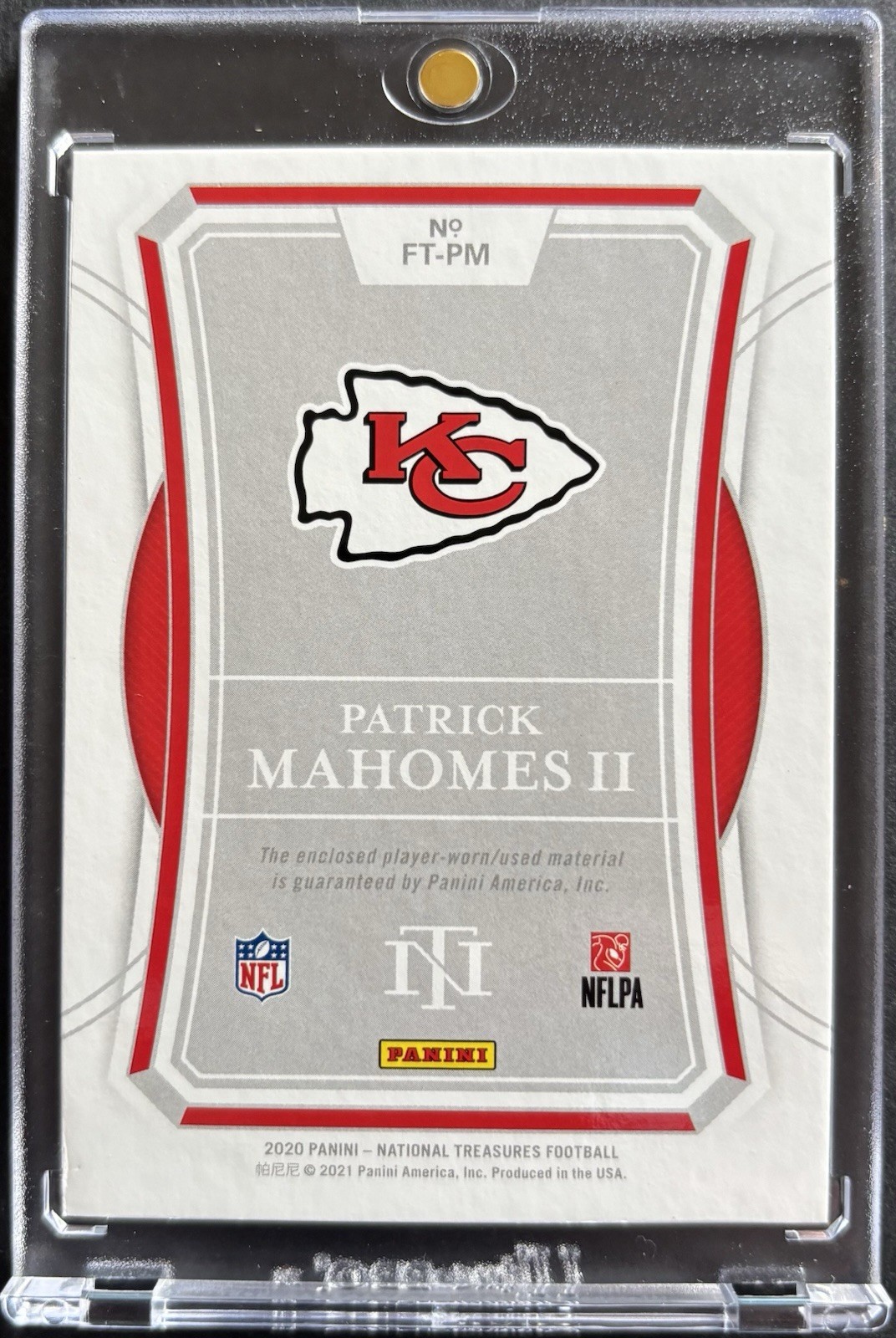 2020 National Treasures Patrick Mahomes Franchise Treasures Patch /99 #FT-PM view 2