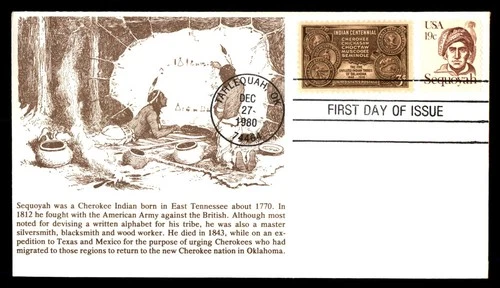 Mayfairstamps US FDC 1980 Oklahoma dual Sequoyah and Indian centennial First Day