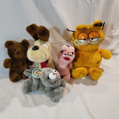 5 Vtg Garfield Friends Plush 1981-84 Fun Farm Dakin Odie Pooky Nermal Arlene