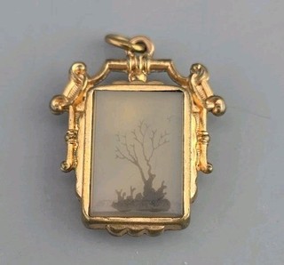 Antique Victorian Montana Moss Agate Doubled Sided Pendant!!!