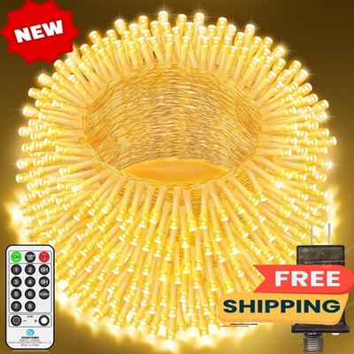 Guirnalda de luces LED navideñas para exteriores de 61 m y 500 LED, extralarga,