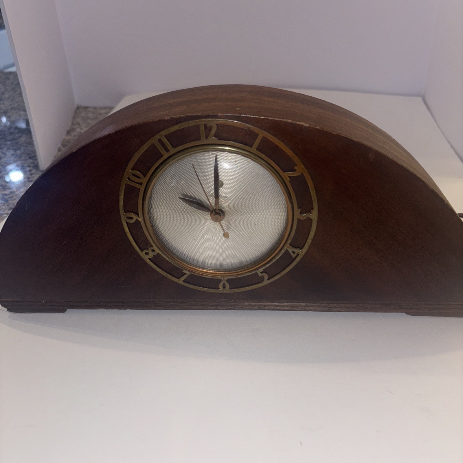 Vintage Telechron Tambour Style Gracewood Mantle Clock Model 4F05 Works