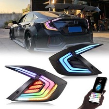 Pair Rgb Led Tail Lights For Honda Civic Sedan 2016-2021 Sequential Rear Lamps Pair Rgb Led Tail Lights For Honda Civic Sedan 2016-2021 Sequential Rear Lamps