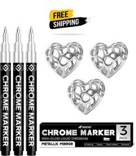 Chrome Paint Markers, Silver Permanent Liquid Mirror Pens