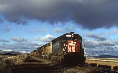 SP SOUTHERN PACIFIC 8956 Railroad Train Locomotive WORDEN 1981 Photo Slide
