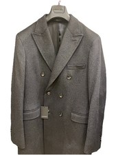 cappotto uomo 100%  Cashmere Grigio Scuro Tg 56