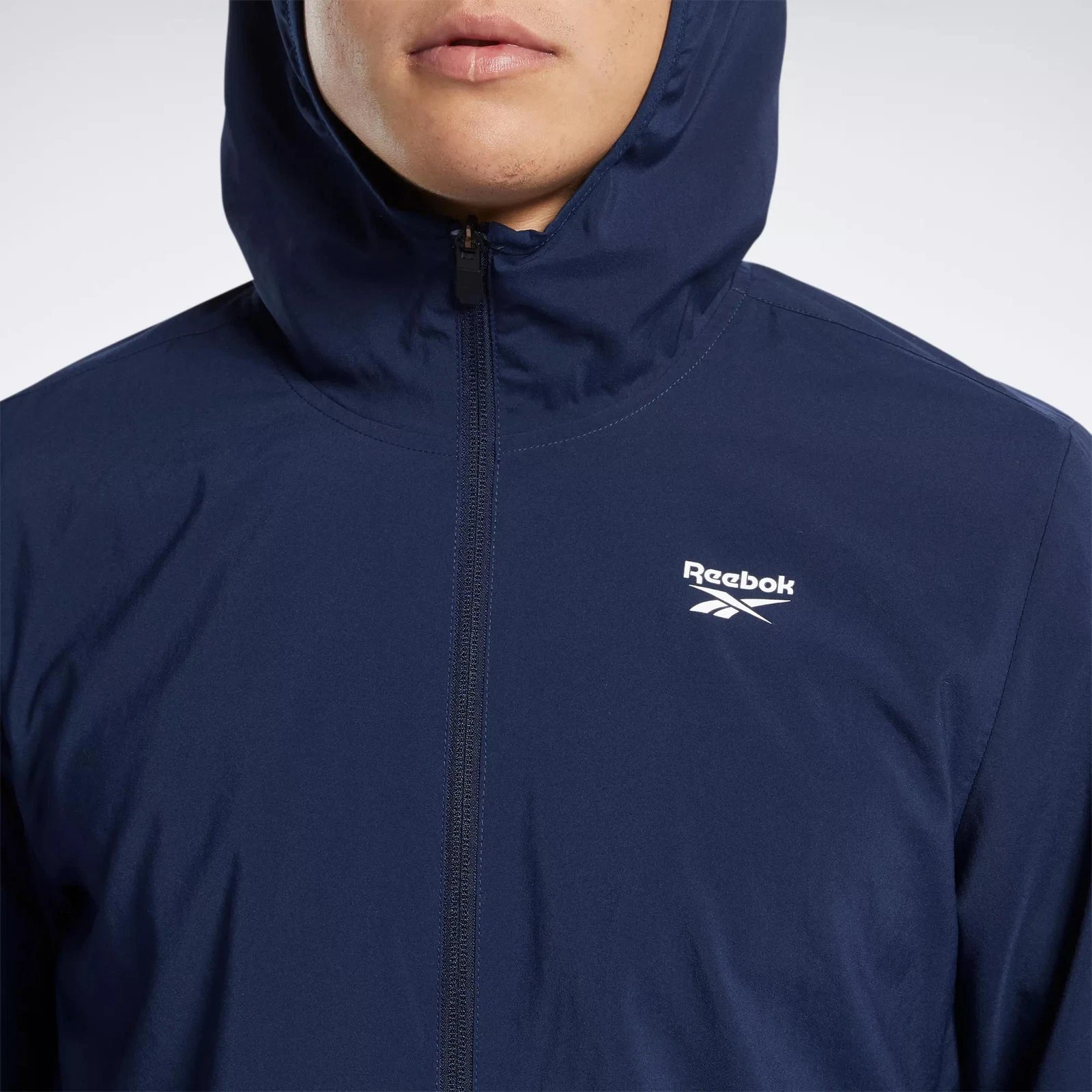Reebok Men's Training Essentials Jacket Size S Blue Navy Full Zip Light - product detail image 2