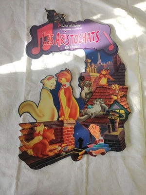 Vidéoclub PLV Double Face Walt Disney Les Aristochats En Vidéo BE Voir Et Lire - Photo 1/4