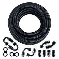 8AN Fuel Line Hose Kit 20FT,8AN Nylon Stainless Steel Braided Fuel Line Hose Fit