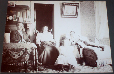 1899 Victorian Era Parlor Photograph , Beach Family of Providence Rhode Island