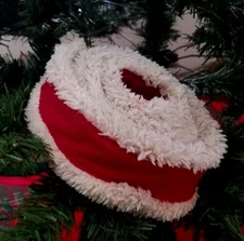 6 feet Deep RED and Cream Trim Christmas Holiday Ribbon -- 2" wide x 6 ft long