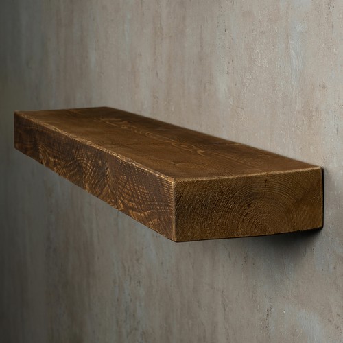 levandeo étagère murale bois massif 6 tailles noyer coloré étagère murale vintage - Photo 7/16