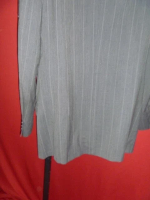 GIVENCHY Perfecto Doble Pecho Gris Rayas Pin Traje Chaqueta Esmoquin Formal Talla 40 Foto 4 de 4