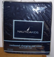 Nautica Kids Zachary Navy Blue Sailboat Contoured Changing Table Pad Cover 16x32