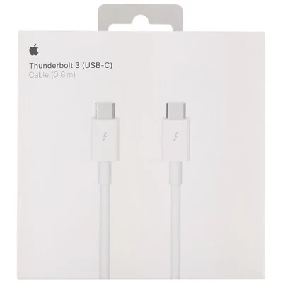 Original Apple Thunderbolt 3 Kabel USB-C auf USB-C 0,8m MQ4H2ZM/A für MacBook - Bild 1 von 4