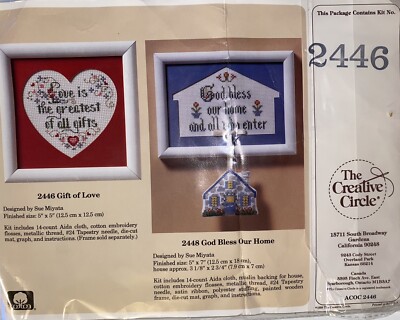 The Creative Circle Kit # 2446 Gift Of Love by Sue Miyata, 5 x5 , W/Heart Mat!