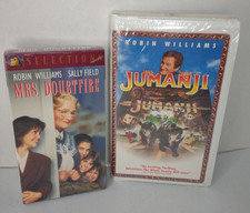 VHS Jumanji  Mrs Doubtfire  -  Robin Williams -  Sally Field - Bonnie Hunt