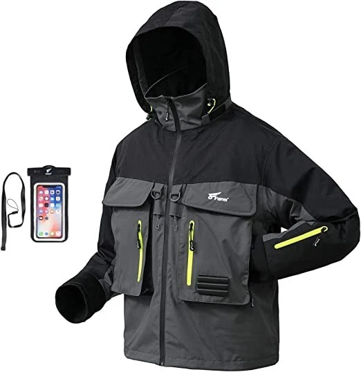 8 Fans Fishing Wading Jackets Breathable Waterproof Rain Jackets Flyfishing XXL