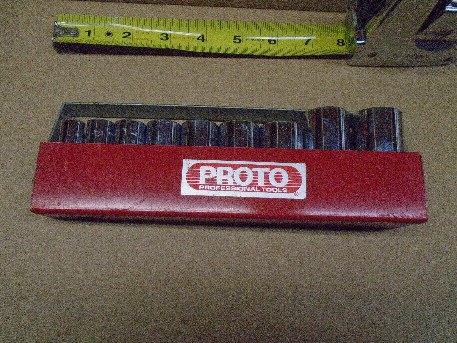 Proto Professional USA 3/8" Drive SAE 12-Point Deep Socket Set with Metal Tray