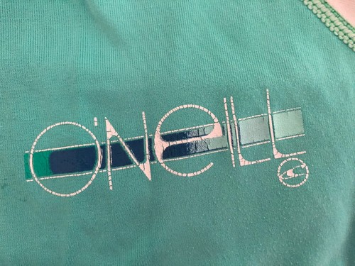 ONEILL 10 S Blue Green White RASH GUARD Swim Top Surf Shirt UV 50+ Mock Neck - Picture 2 of 10