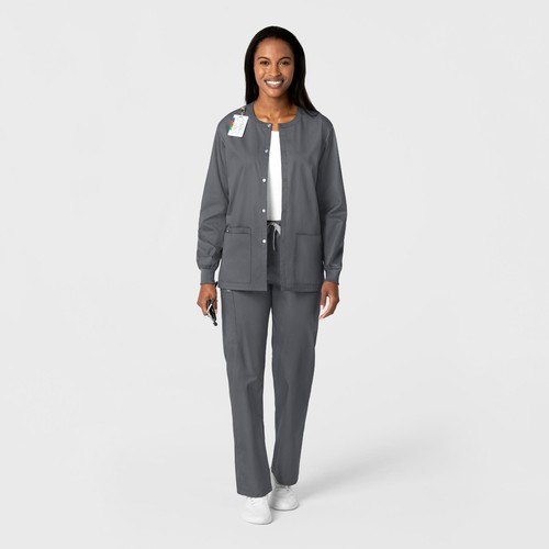 Wink WonderWORK Unisex Snap Front Scrub Jacket | 800 - Picture 4 of 18