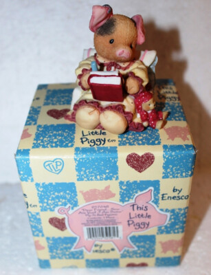 THIS LITTLE PIGGY Pig in Bed Enesco 1996 Mary Rhyner Sammlung 257648 im Karton