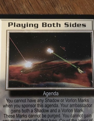 PLAYING BOTH SIDES THE GREAT WAR BABYLON 5 CCG RARE CARD NEAR MINT NEVER PLAYED - Picture 3 of 4