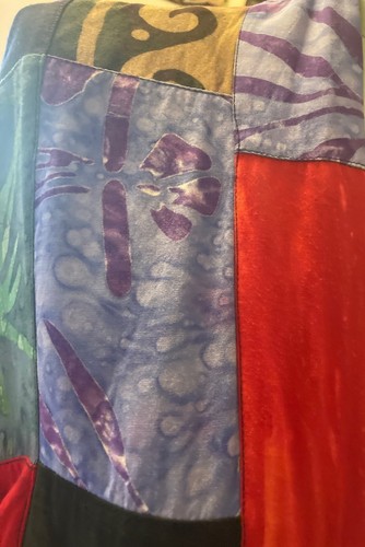 Bamboo Womens Batik Jacket Topper Cardigan O/S Pockets Designed in USA VTG - Picture 8 of 11