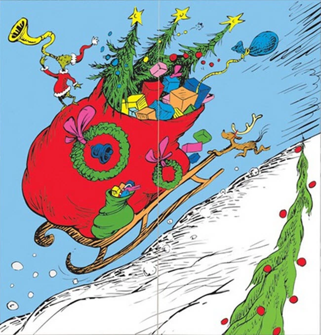 THE GRINCH Scene Setter Christmas party wall BACKDROP 5.5' Merry Grinchmas - Image 2 of 2