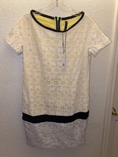 W118 by Walter Baker Yellow Lace Overlay Mixed Fabric Color Block Dress NWT XS