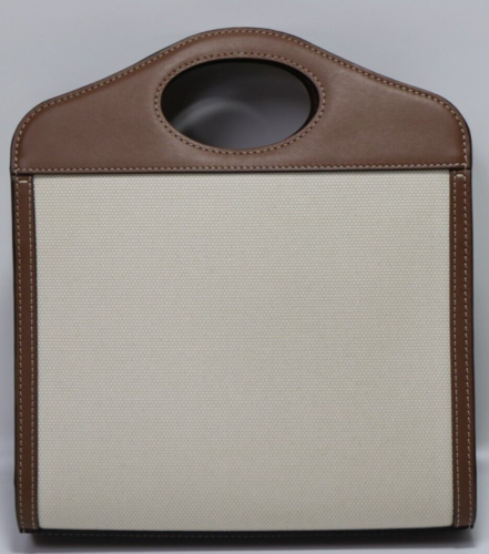 Burberry Mini Leather Canvas Pocket Bag - Natural/Malt Brown - Brand New w/Tags! - Picture 13 of 22