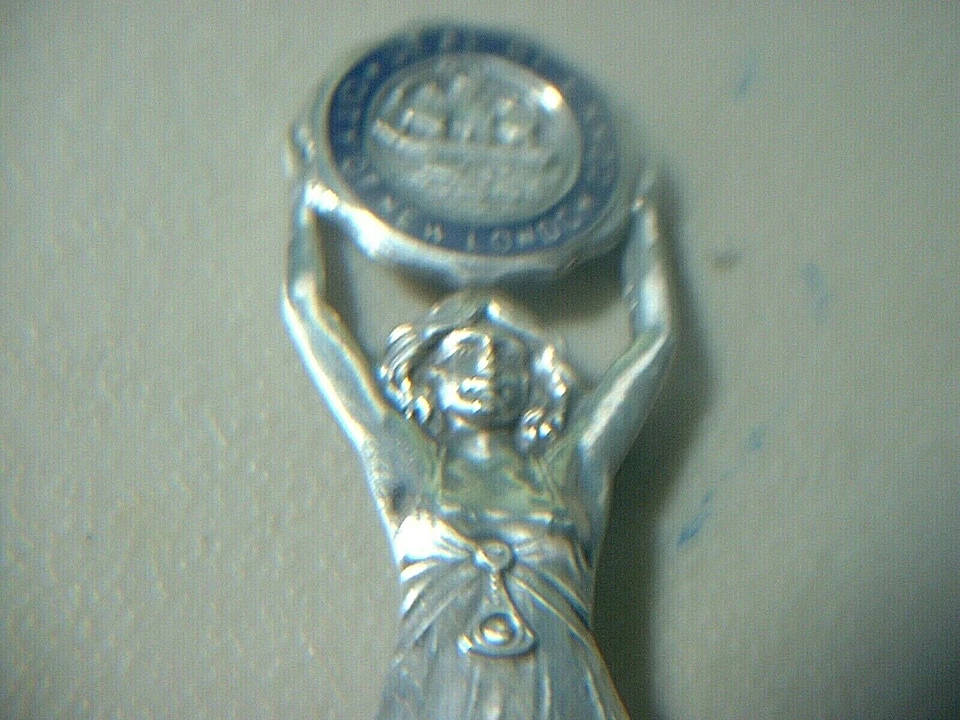 RARA cuchara de recuerdo antigua New London Ct. Sterling Art Nouveau Foto 2 de 3