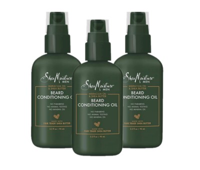 Shea Moisture Men Maracuja & Shea Oils Beard Conditioning Oil 3.2 oz ea~ 3 Pack!
