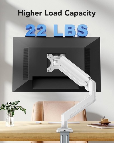 Versatile White Monitor Mount for 13-32 Inch Screens - Tilt, Swivel & Rotate - Picture 7 of 9