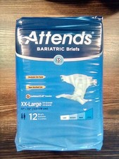 Attends Bariatric Briefs Diapers XX Large Super Absorbency 12 Pack 