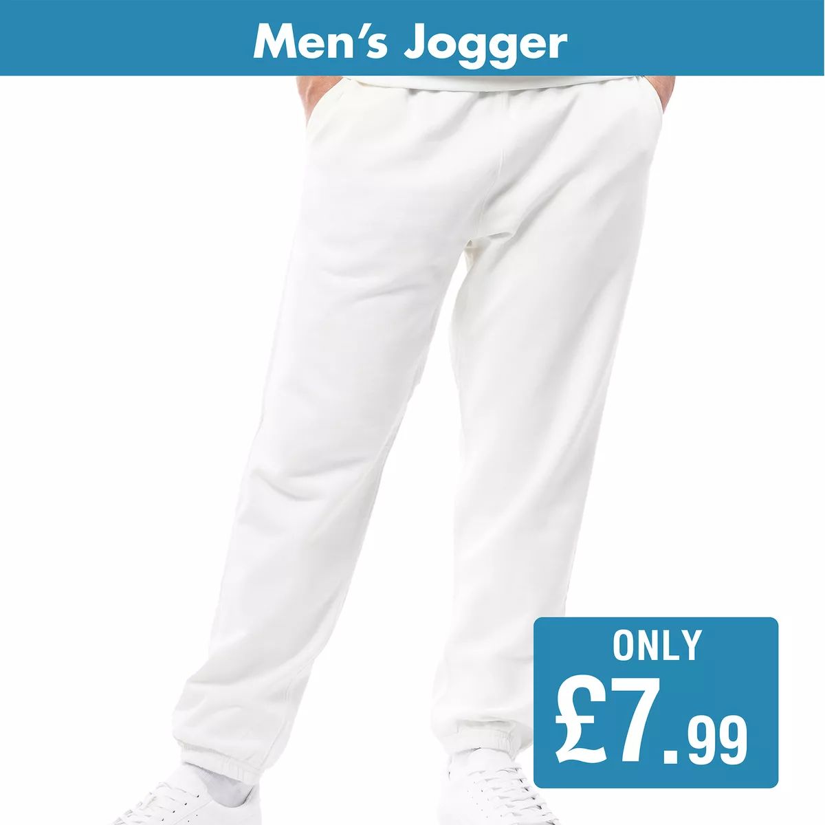 White plain joggers sale