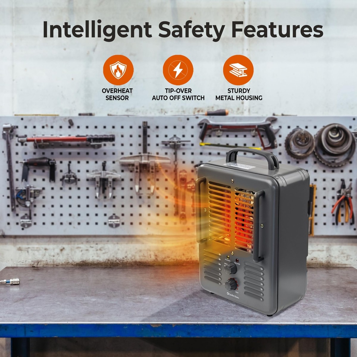 Comfort Zone Cz798 1500 Watt Milkhouse Utility Heater Grey for