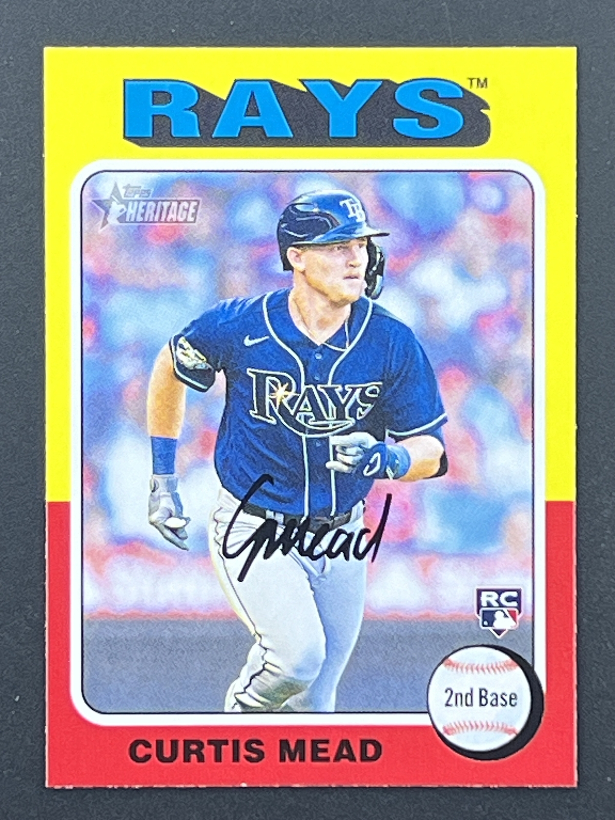 CURTIS MEAD RC 2024 Topps Heritage Rookie Card #176 Tampa Bay Rays