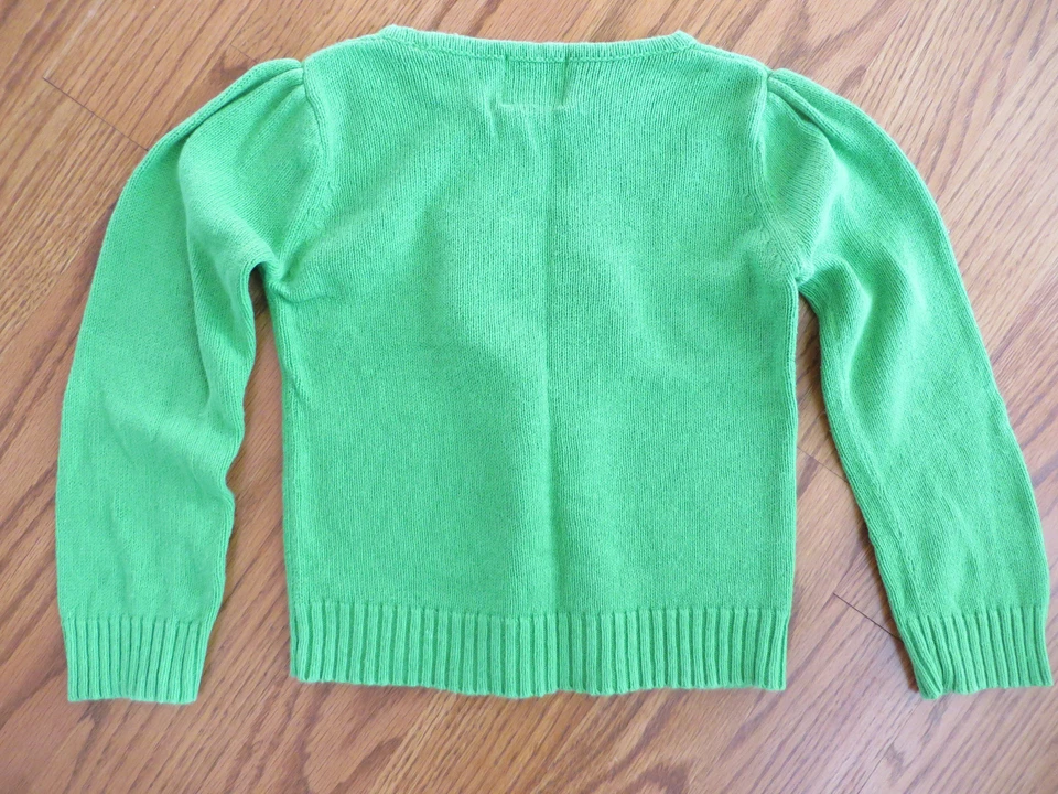 Empress Girls Green Santa Clause Appliqued Holiday Christmas Sweater Sz 6 EUC  - Image 3 of 3