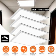 4 Pack 2x2ft Led Flat Panel Light 48w Drop Ceiling Commercial Office Home Lights 4 Pack 2x2ft Led Flat Panel Light 48w Drop Ceiling Commercial Office Home Lights