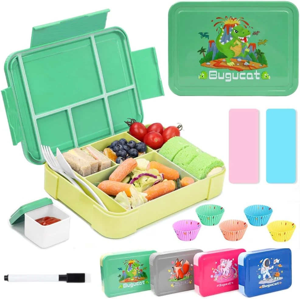 Bento Box Adult,45Oz Leak-Proof Bento Lunch Box with 6 Compartments Cutlery,Lunc