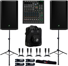 2x Mackie Thump GO 8" Portable Loudspeaker W/ Stands,Mixer,Carry Bag,Cables,Ties