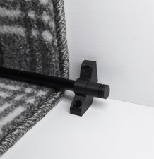 13 x 70 cm schwarze Treppenstangen - moderne flache Enden - Teppichläufer - 13 x Teppichstangen