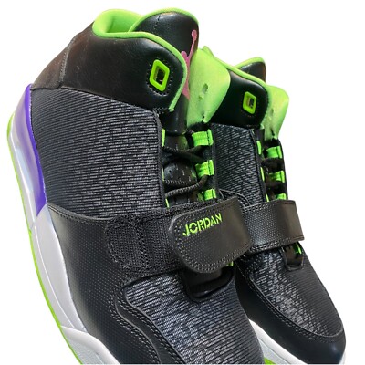 Jordan Flight Club 90\'s Men\'s Black/Green-Purple Sneakers 602661-017 Size 9.5 Jordan Flight Club 90 main image 3
