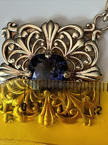 925 Gold Fill Filigran Anhänger mit 11mm Tansanit Mitte - 1 1/8", JTV - Bild 9 von 9