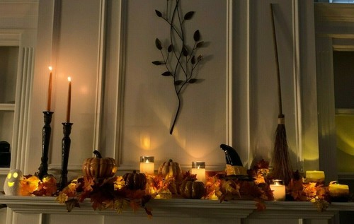 2 Orange Taper Candles Dripless Unscented Fall Halloween Thanksgiving Decor 10" - Picture 10 of 12