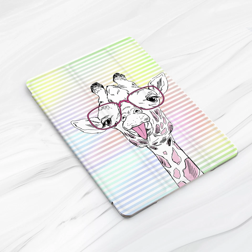 Animal Giraffe Hipster Case For iPad 10.2 Air 3 4 5 Pro 9.7 11 12.9 Mini - Image 3 of 4