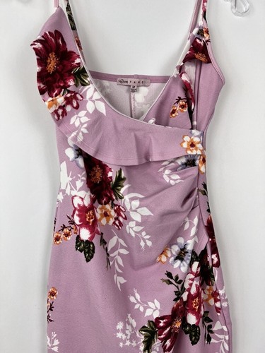 Damen Kleid Größe M Crave Fame Flieder Blumenmuster Asymmetrisch Bodycon - Bild 3 von 7