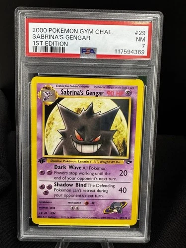 2000 POKEMON GYM CHALLENGE 1ST EDITION #29 SABRINA'S GENGAR PSA 7