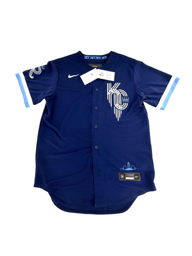 Nike Kansas City Royals City Connect Blue Baseball Jersey Size Medium M NWT